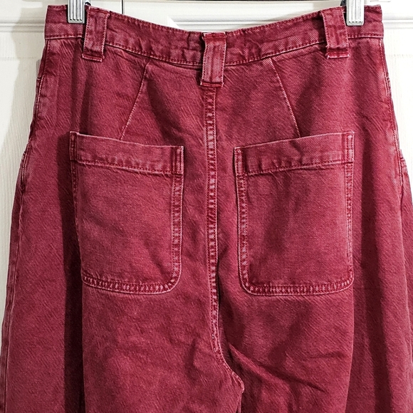 Zara The 80s Collection High Waist Jeans 6 Pink Casual Punk Kidcore Pleats Baggy - Picture 7 of 8